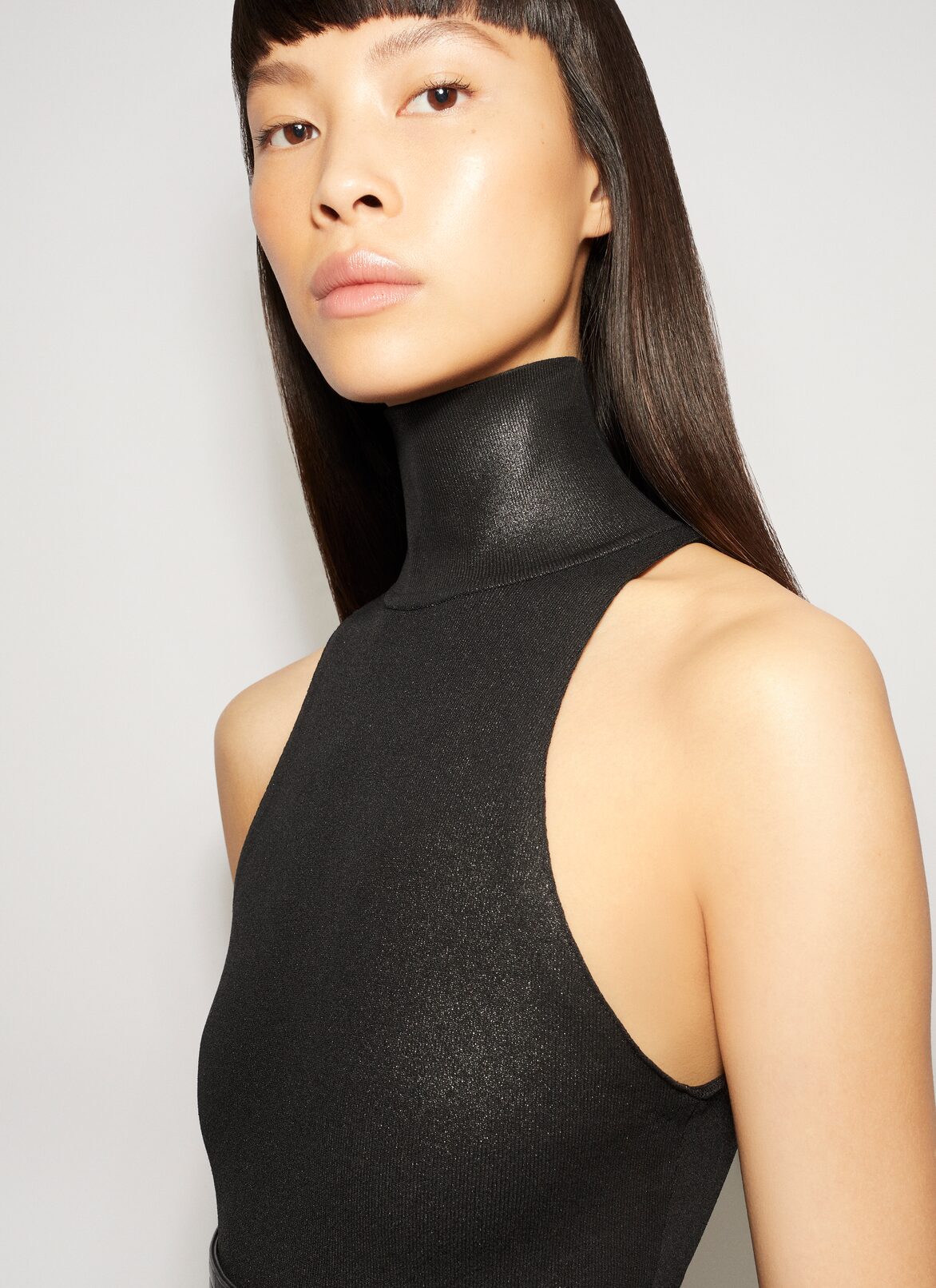 HIGH NECK COATED BODY ALAÏA BLACK HIGH NECK COATED BODY
